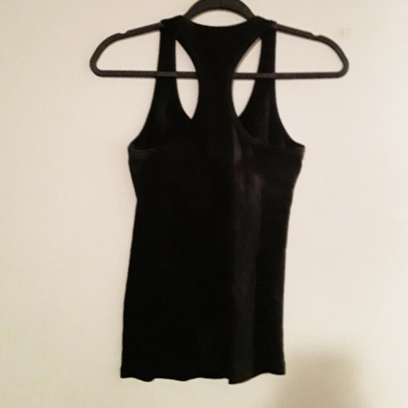 Bebe Womens Large Black Sporty Tank Top "Tough Love Bebe" in Silver Shiny Print - Picture 4 of 8